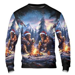 Bigfoot Making Memories One Campfire At A Time Christmas All Over Print Shirt