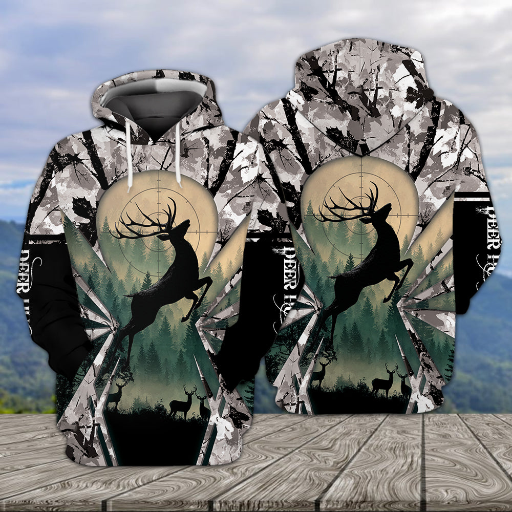 Deer Hunting Peaceful Forest All Over Print Shirt