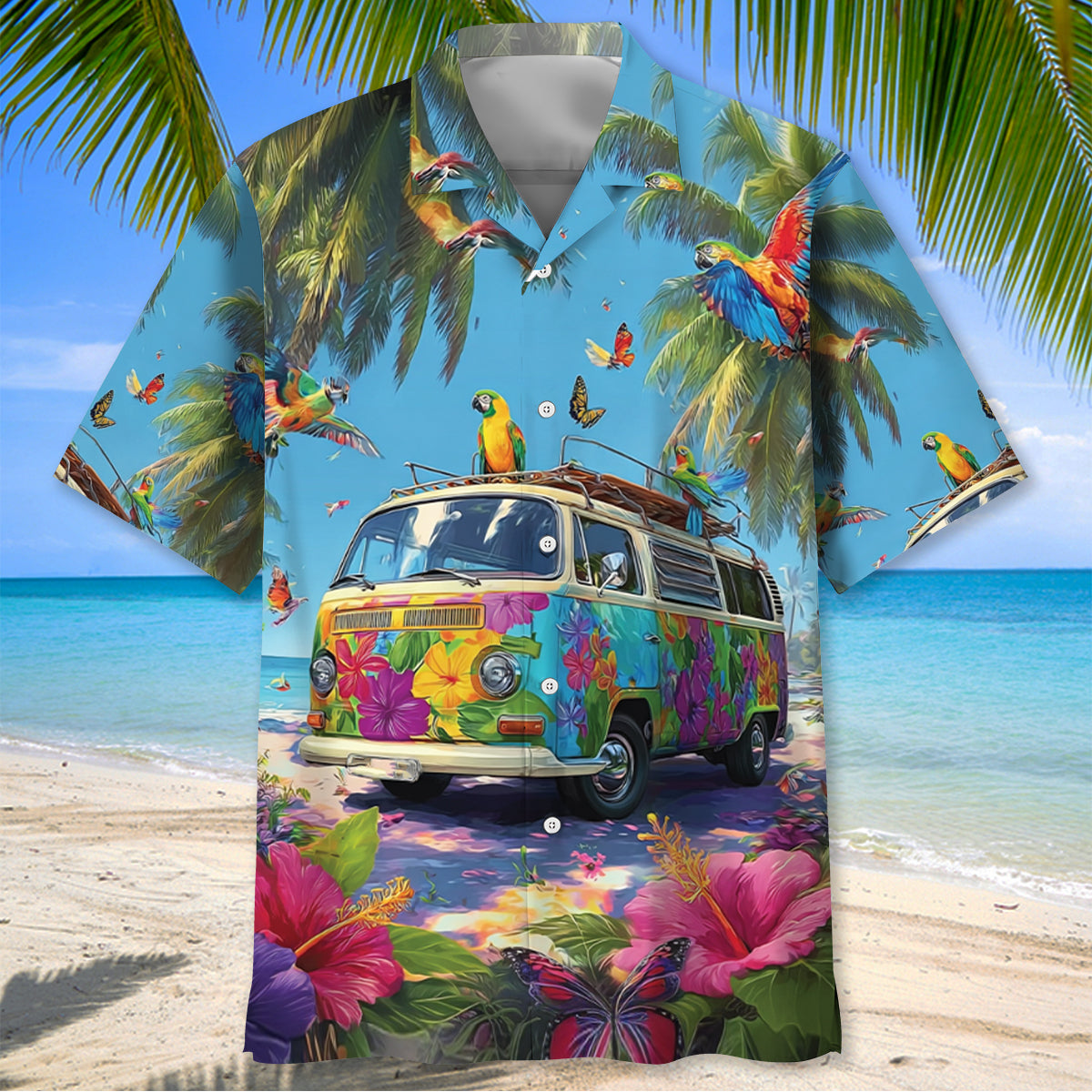 Camping Car Aloha Beach Hawaiian Shirt