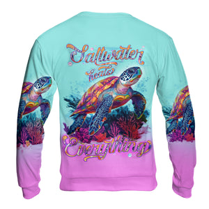 Saltwater Heals Everything Sea Turtle All Over Print Shirt