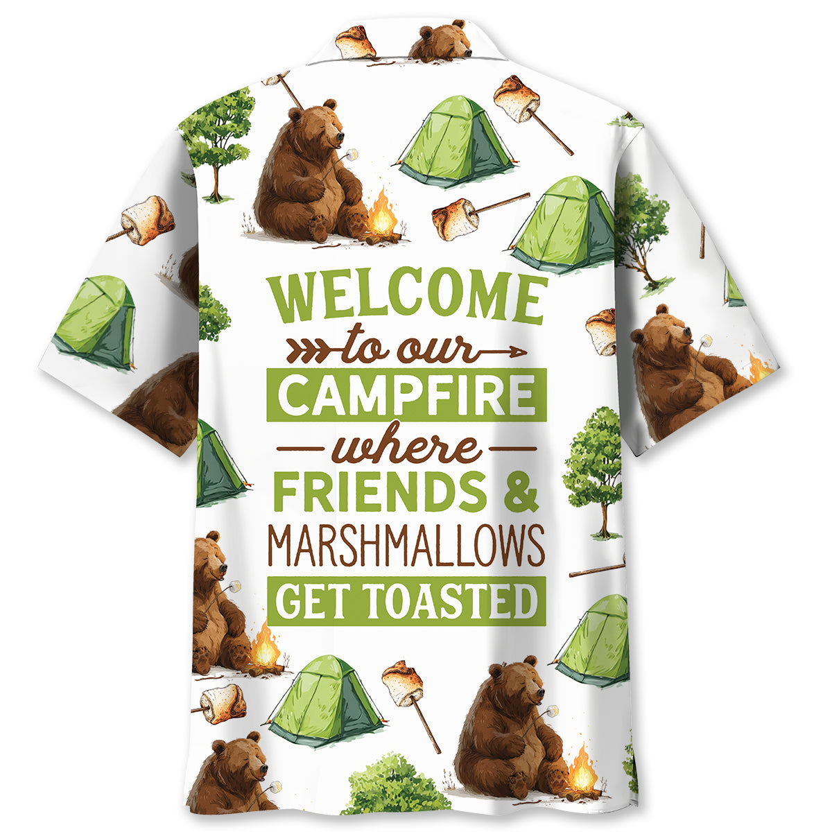 Campsite Where Friends and Marshmallow Get Toasted Hawaiian Shirt