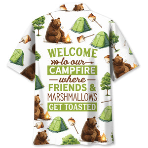 Campsite Where Friends and Marshmallow Get Toasted Hawaiian Shirt