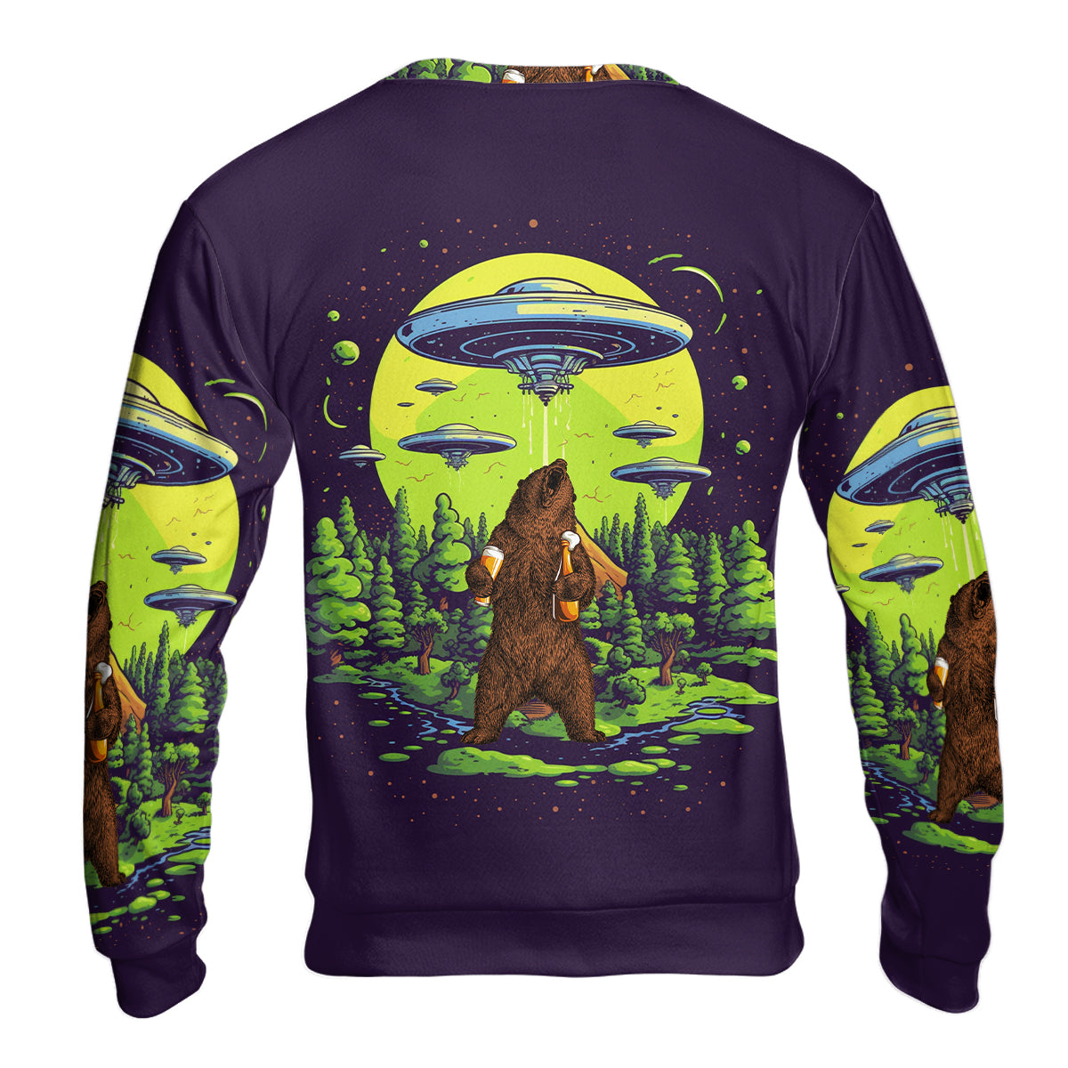 Funny Grizzly Bear Drinking All Over Print Shirt