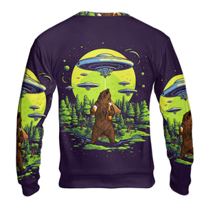 Funny Grizzly Bear Drinking All Over Print Shirt