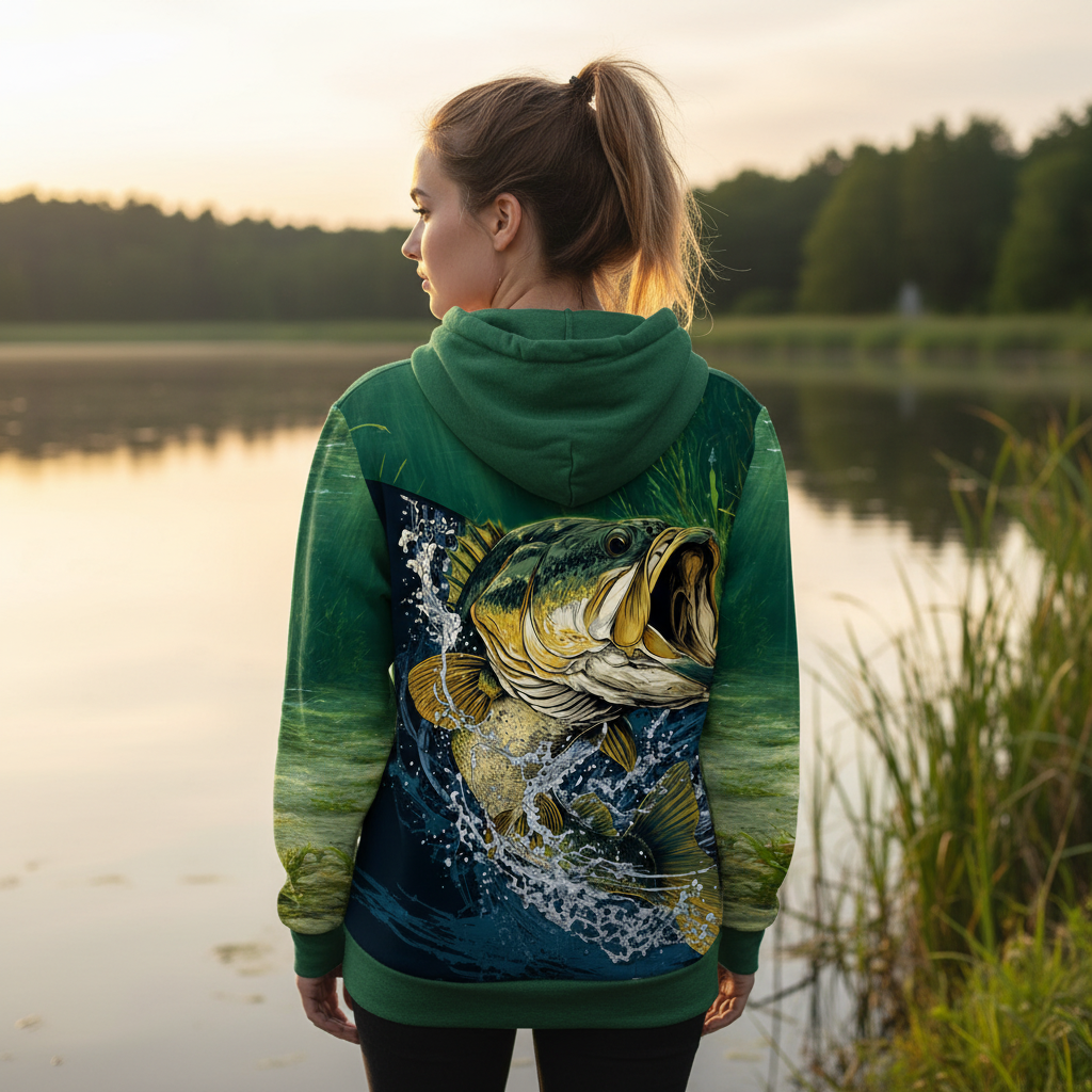 Largemouth Bass Vintage All Over Print Shirt