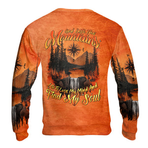 Into The Mountains I Go Orange All Over Print Shirt