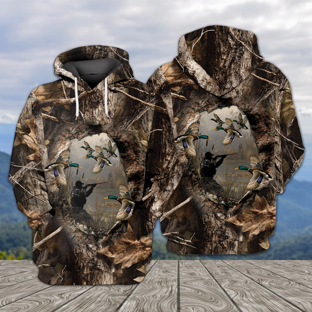 Duck Hunting Camouflage Fabric All Over Print Shirtt