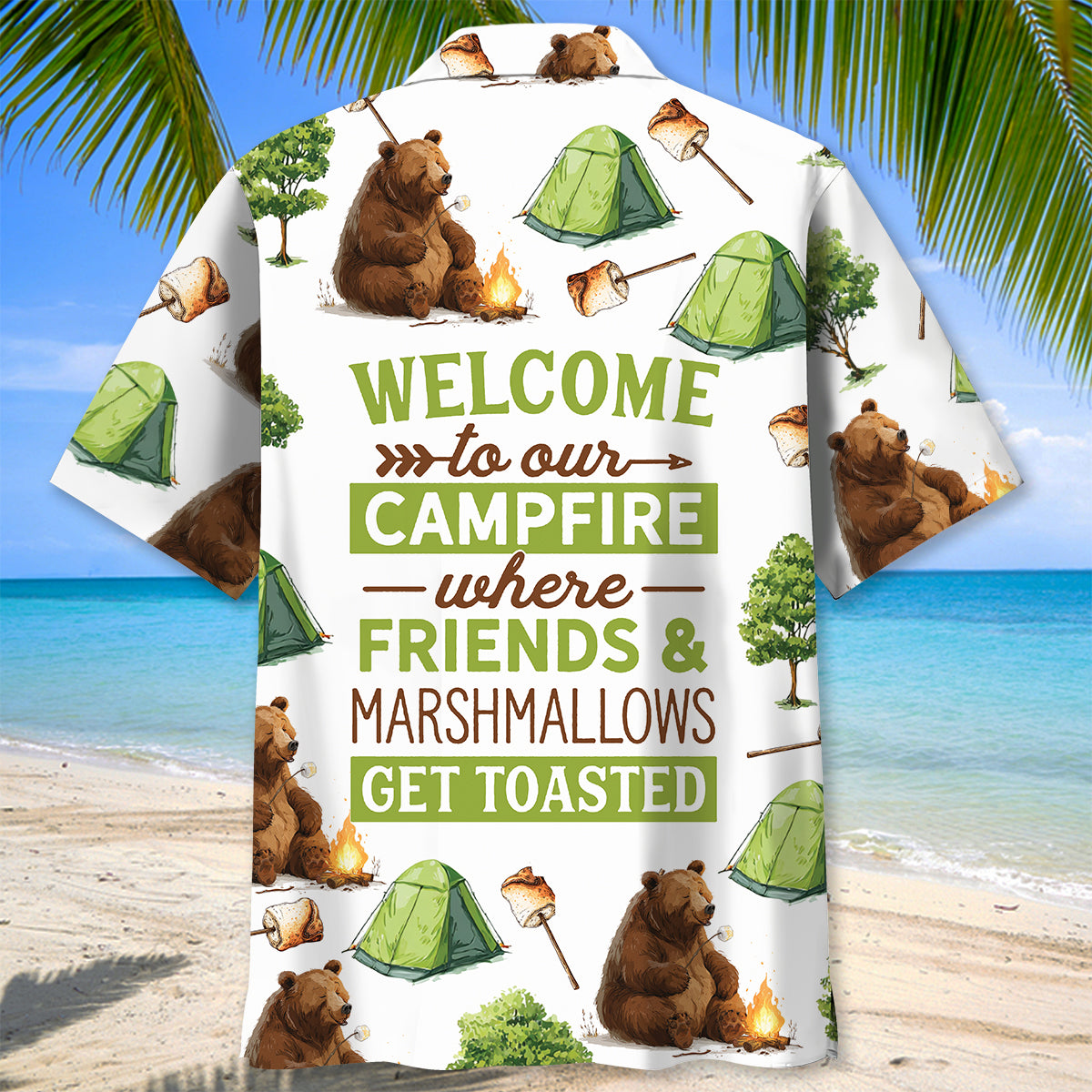 Campsite Where Friends and Marshmallow Get Toasted Hawaiian Shirt