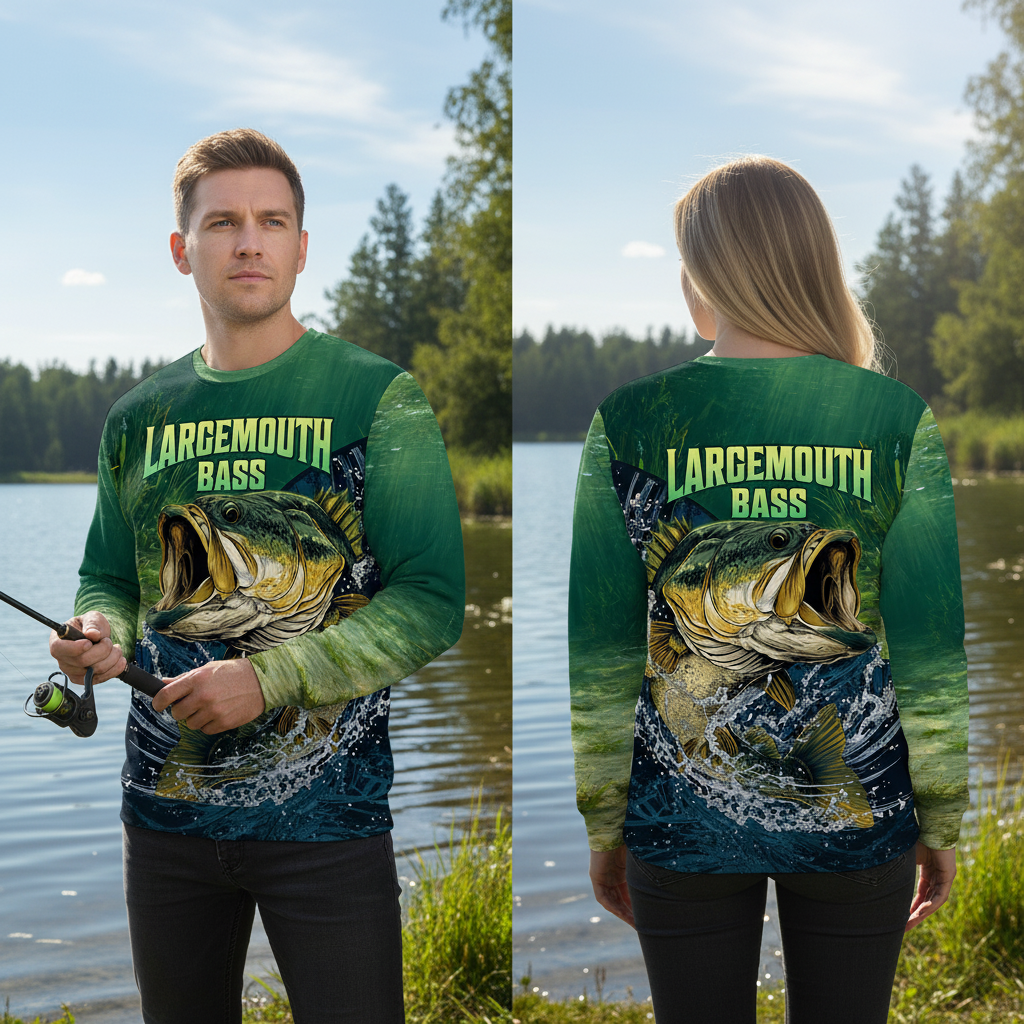 Largemouth Bass Vintage All Over Print Shirt