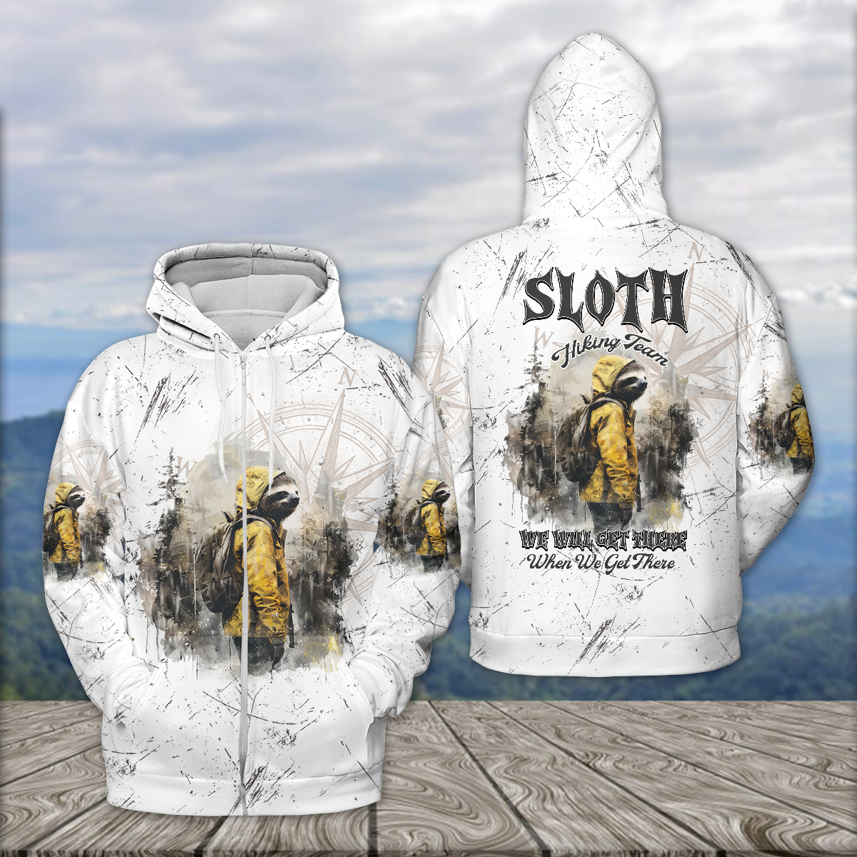 Sloth Hiking Team Will Get There All Over Print Shirt