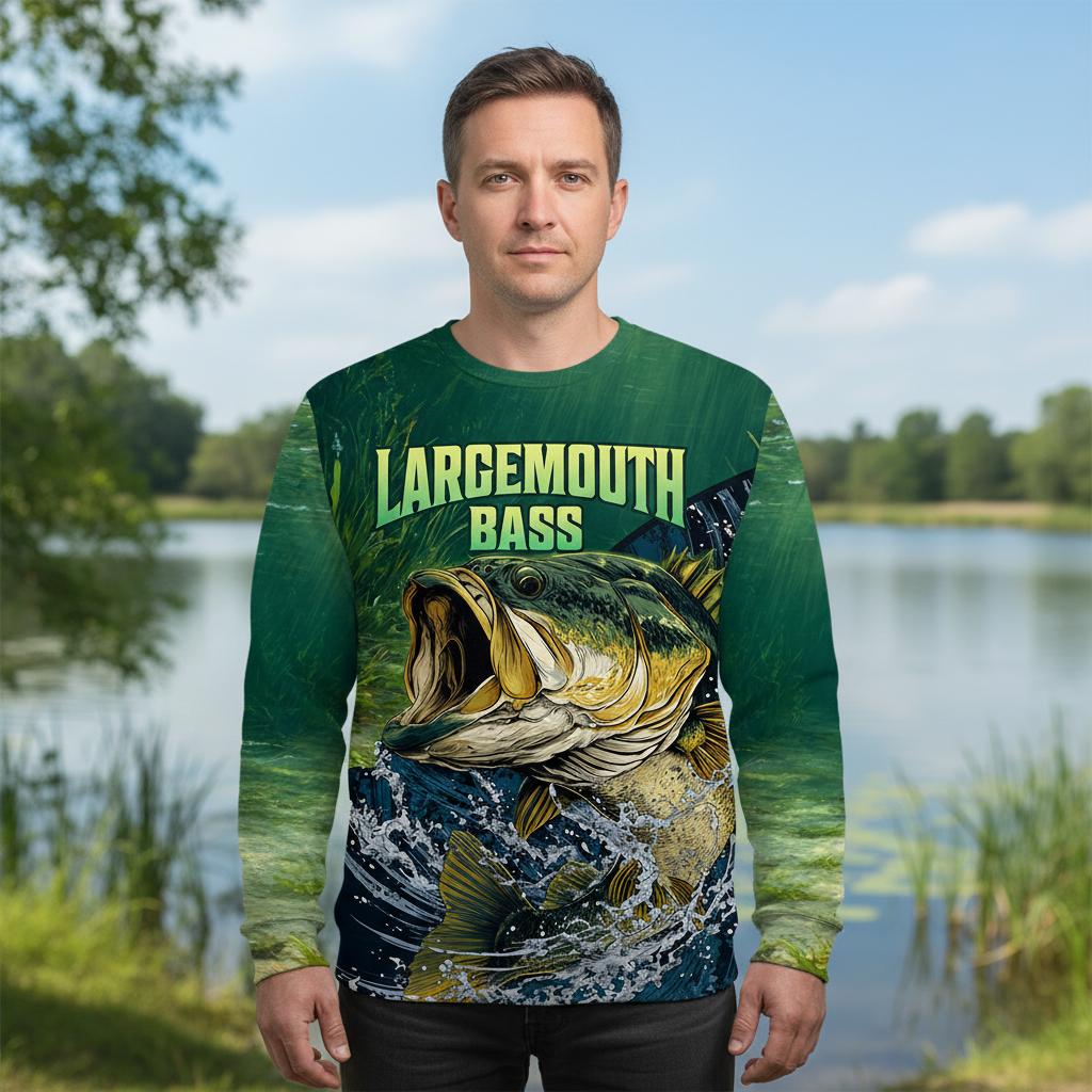 Largemouth Bass Vintage All Over Print Shirt
