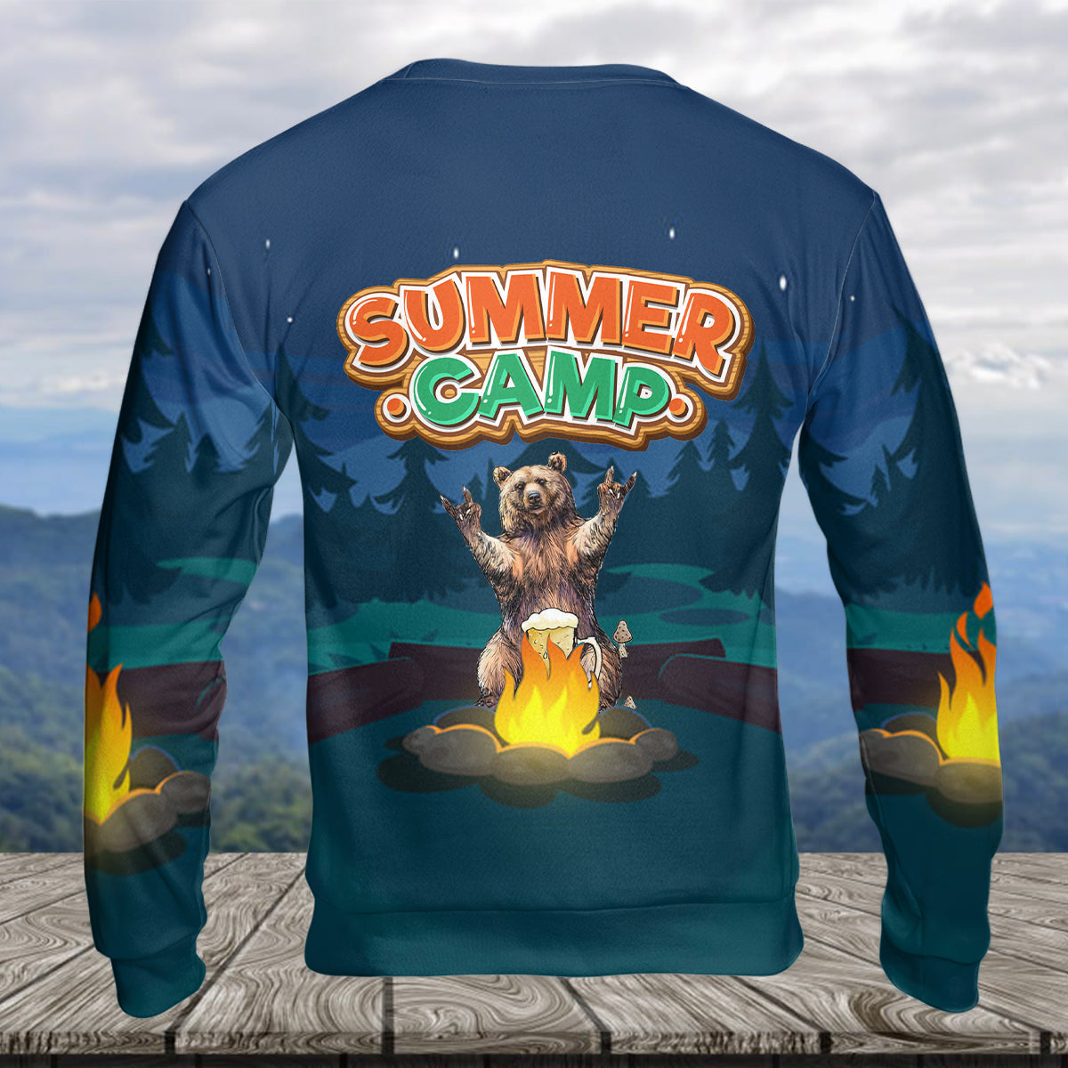 Summer Camp Grizzly Bear All Over Print Shirt
