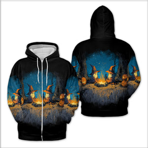 Spooky Pumpkin Campfire Night All Over Print Shirt