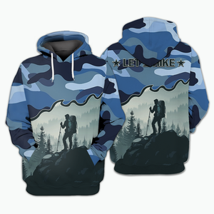 Hiking Mountain Blue Camo All Over Print Shirt