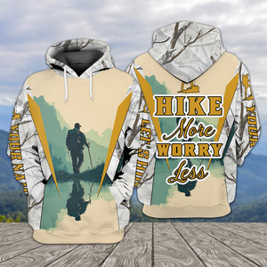 Custom Name Hiking More Worry Less All Over Print Shirt