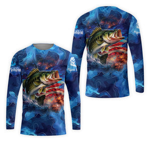 Blue Bass Fishing Patriotic All Over Print Shirt