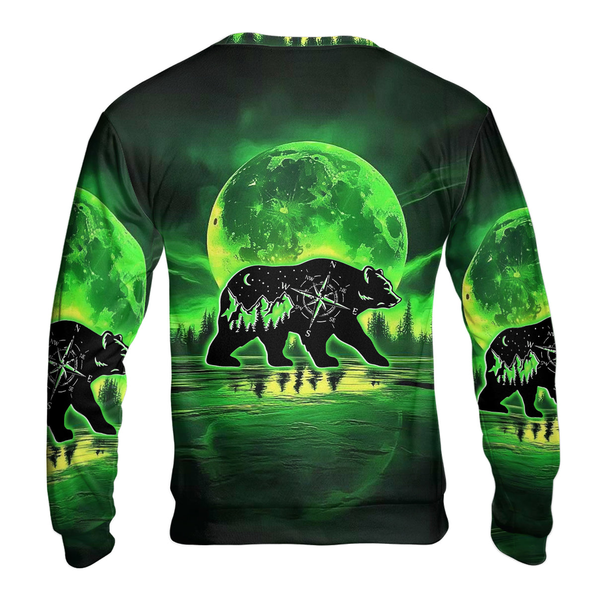 Bear Green Moonlit Art All Over Print Shirt