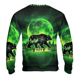 Bear Green Moonlit Art All Over Print Shirt