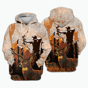 Vintage Deer Hunting Orange All Over Print Shirt