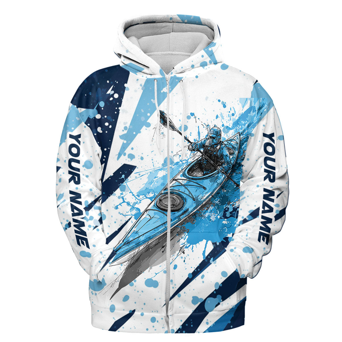 Custom Name Kayaking Blue All Over Print Shirt