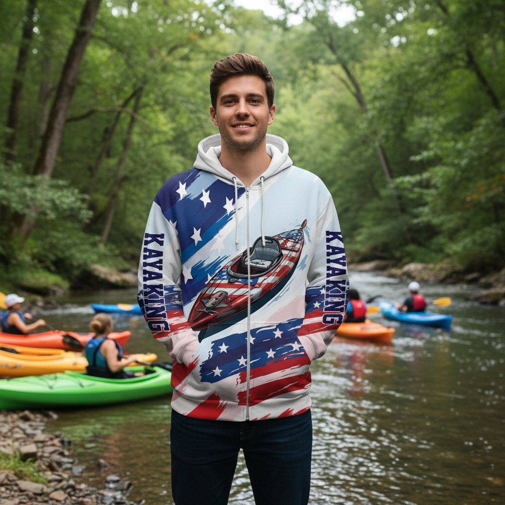 Custom Name Kayaking America All Over Print Shirt
