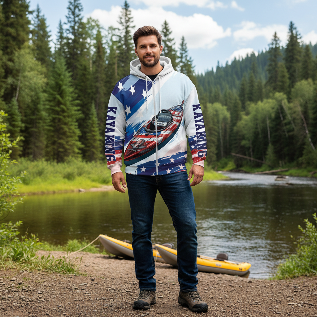 Custom Name Kayaking America All Over Print Shirt