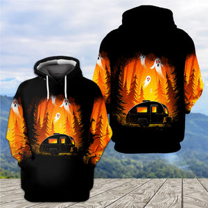 Horror Campfire In The Wild All Over Print Shirt