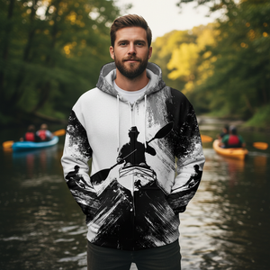 Black And White Kayaking Lover All Over Print Shirt