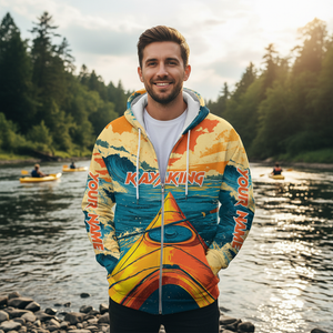 Custom Name Sunset Kayaking Scene All Over Print Shirt