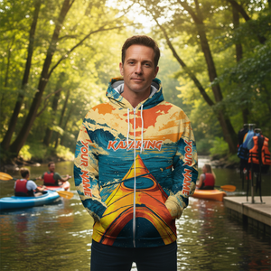 Custom Name Sunset Kayaking Scene All Over Print Shirt