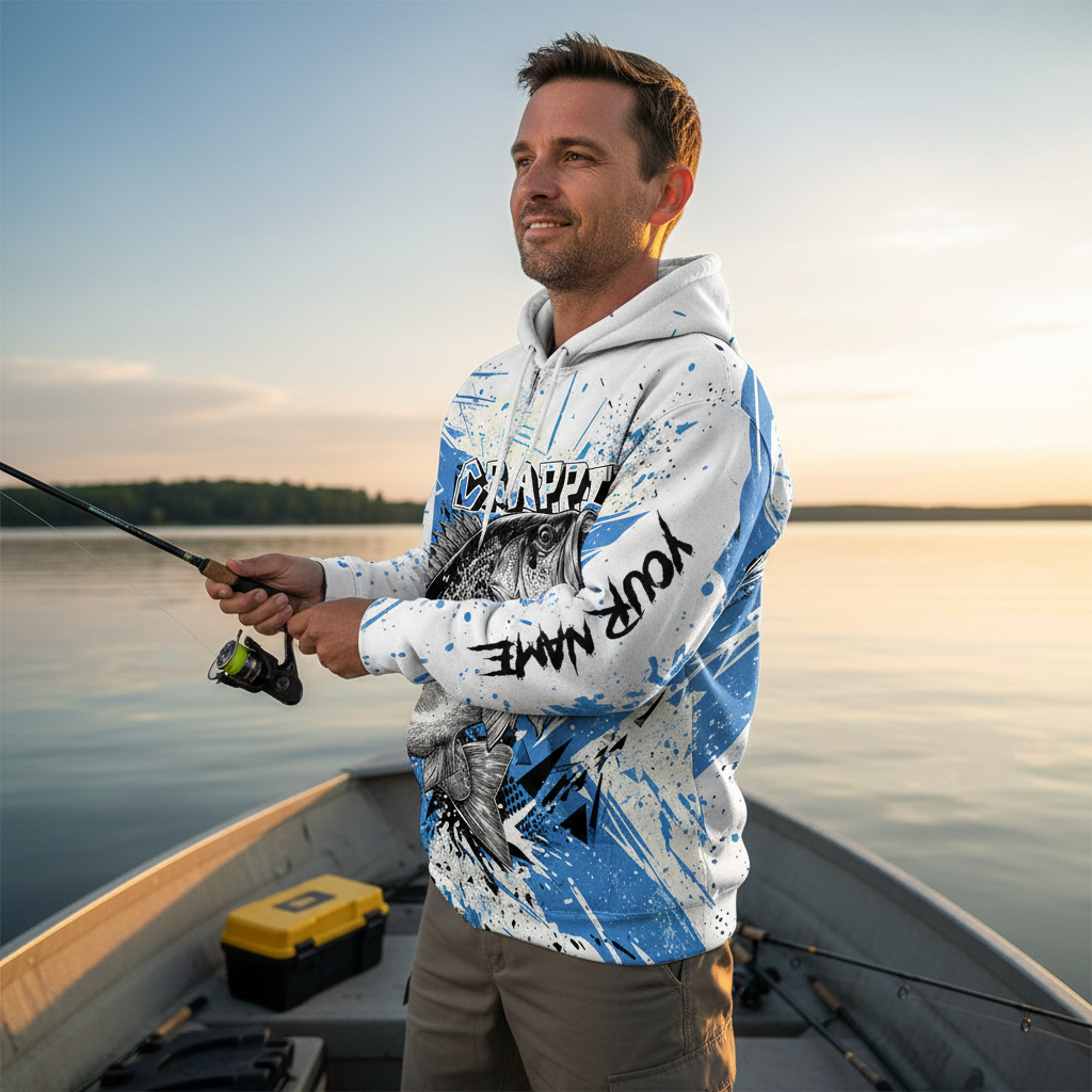 Custom Name Crappie Fishing Jersey All Over Print Shirt