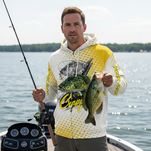 Custom Name Crappie Fish Yellow All Over Print Shirt