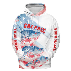 Custom Name Crappie Fish America All Over Print Shirt