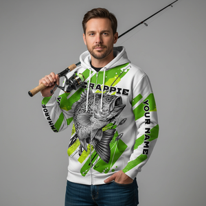 Custom Name Crappie Fish Green All Over Print Shirt