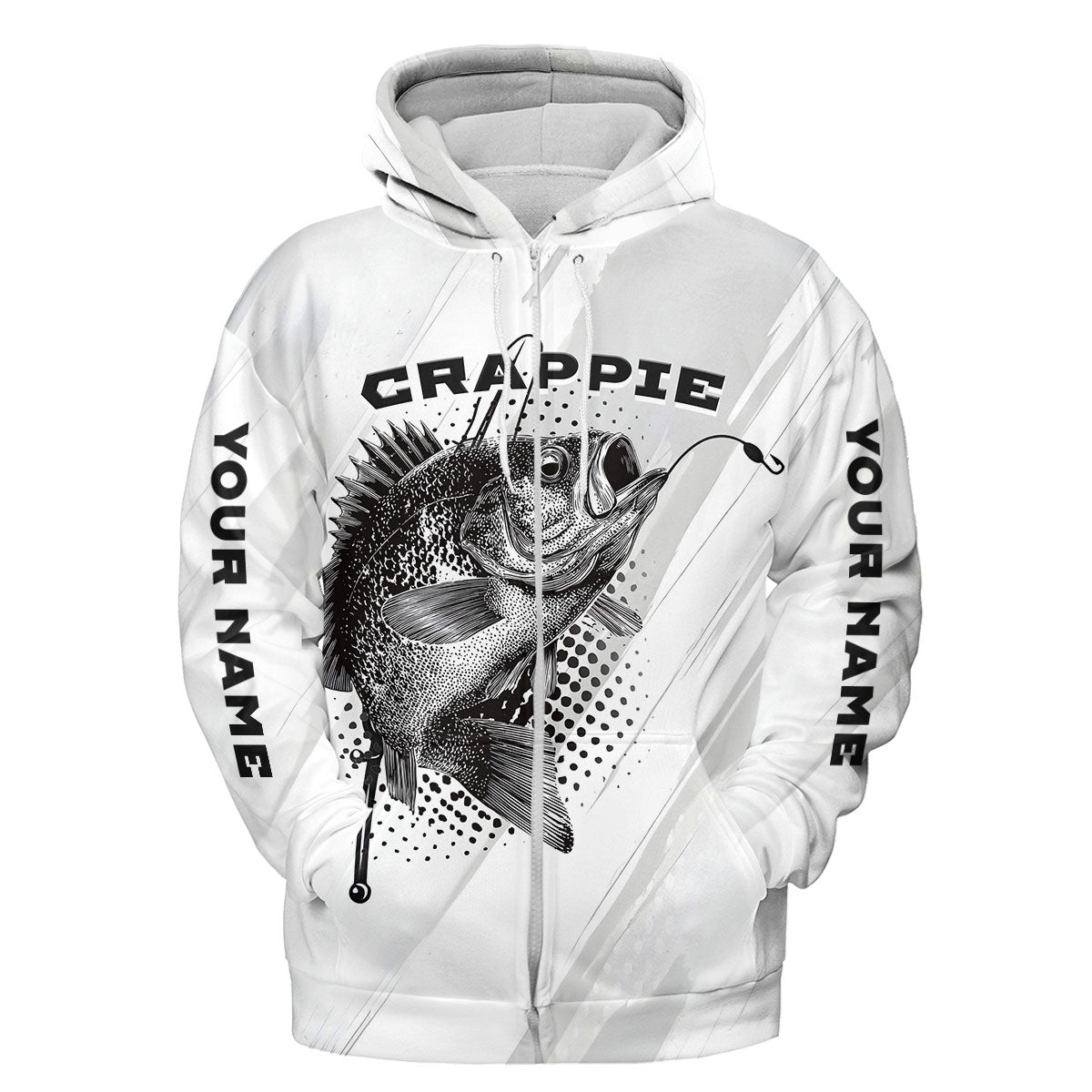 Custom Name Crappie Fish Gray All Over Print Shirt