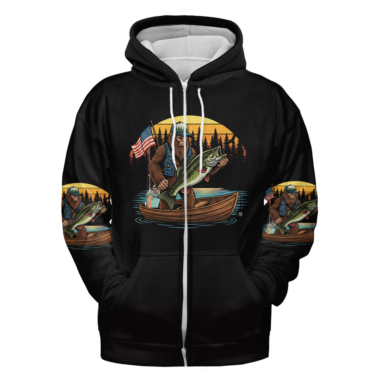Bassquatch Retro All Over Print Shirt