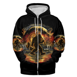 Fiery Bigfoot Fishing All Over Print Shirt