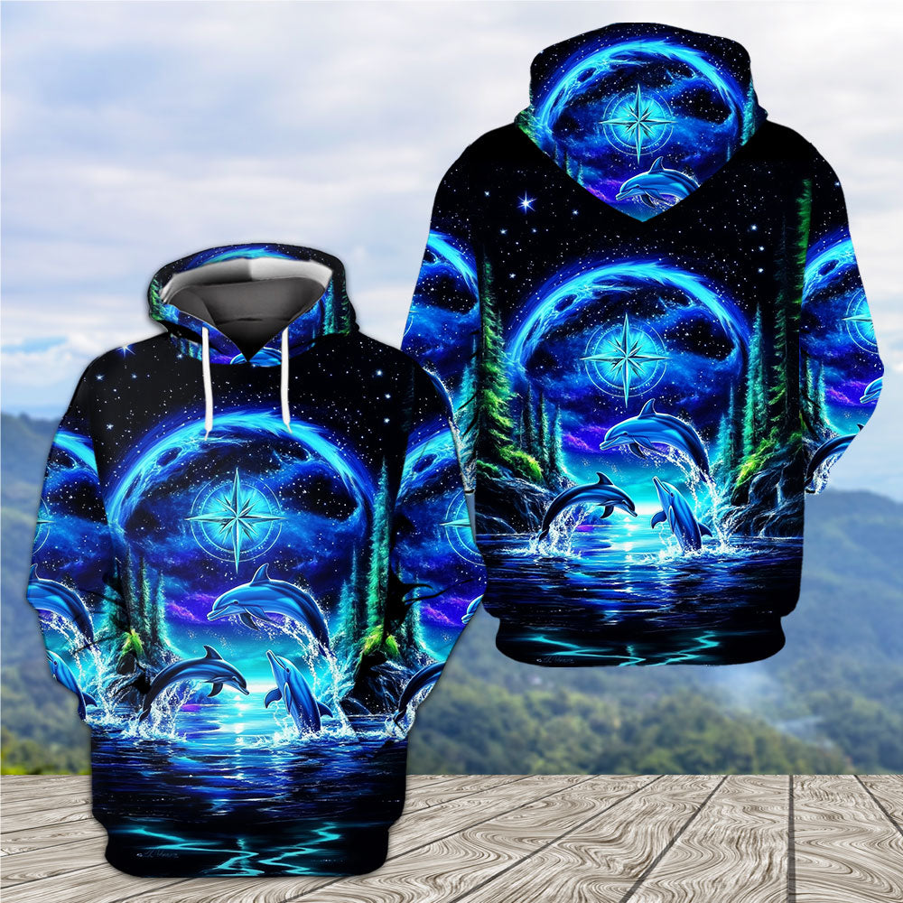 Peace Sea Happy Dolphins All Over Print Shirt