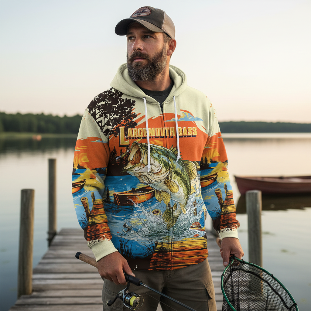 Largemouth Bass Jumping All Over Print Shirt
