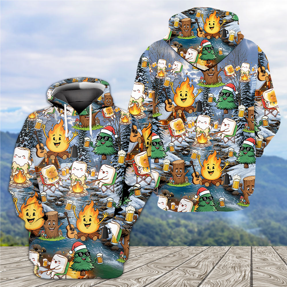Camping Drinking Beer Party All Over Print Shirt