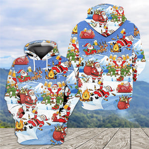 Santa Camping Funny All Over Print Shirt