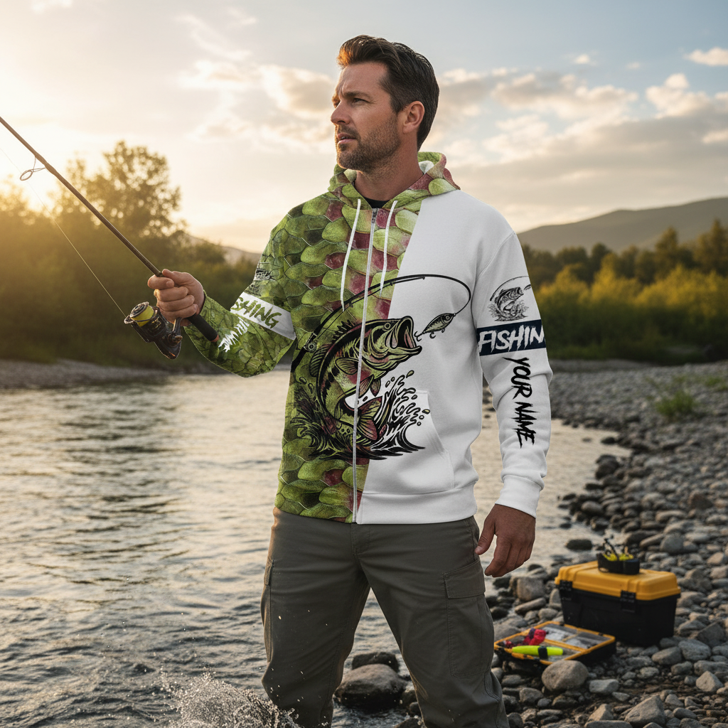 Bass Fishing Team Jerseys Green All Over Print Shirt