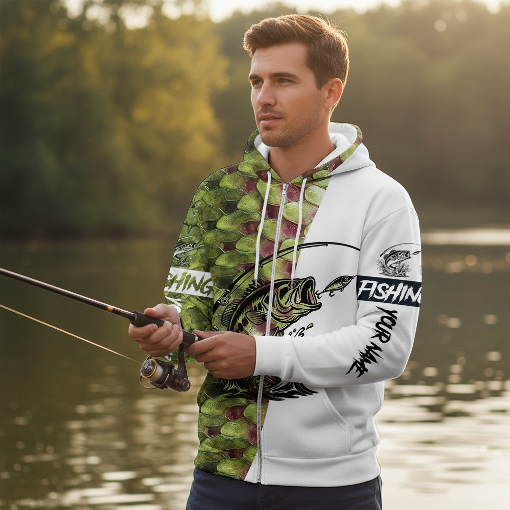 Bass Fishing Team Jerseys Green All Over Print Shirt