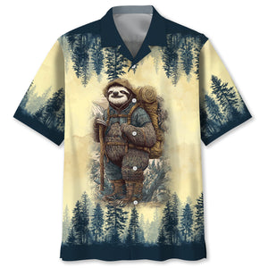 Sloth Camping Team Hawaiian Shirt