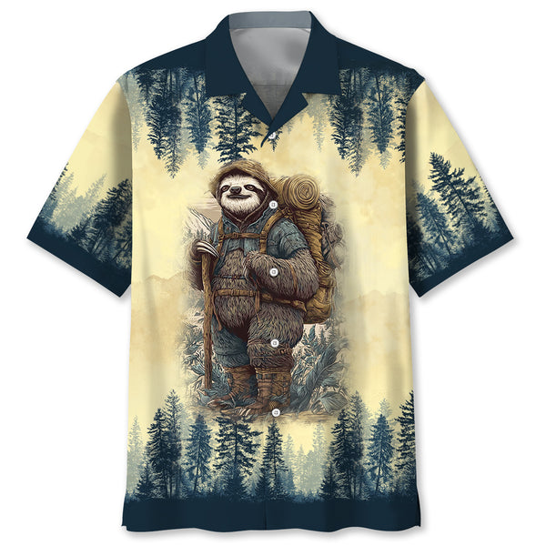 Sloth Camping Team Hawaiian Shirt