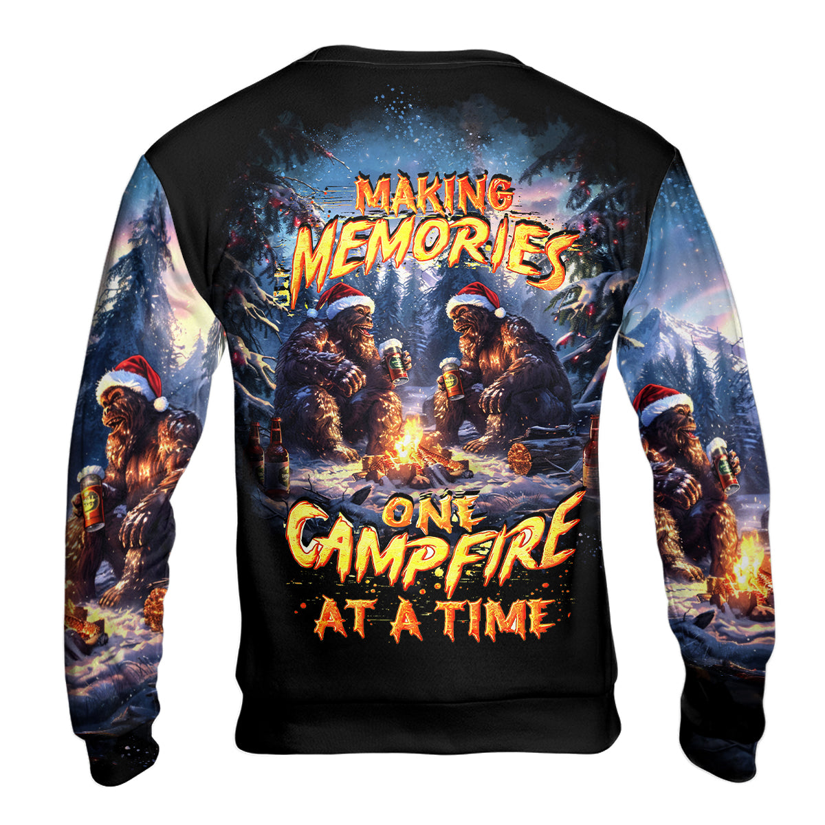 Bigfoot Making Memories One Campfire At A Time Christmas All Over Print Shirt