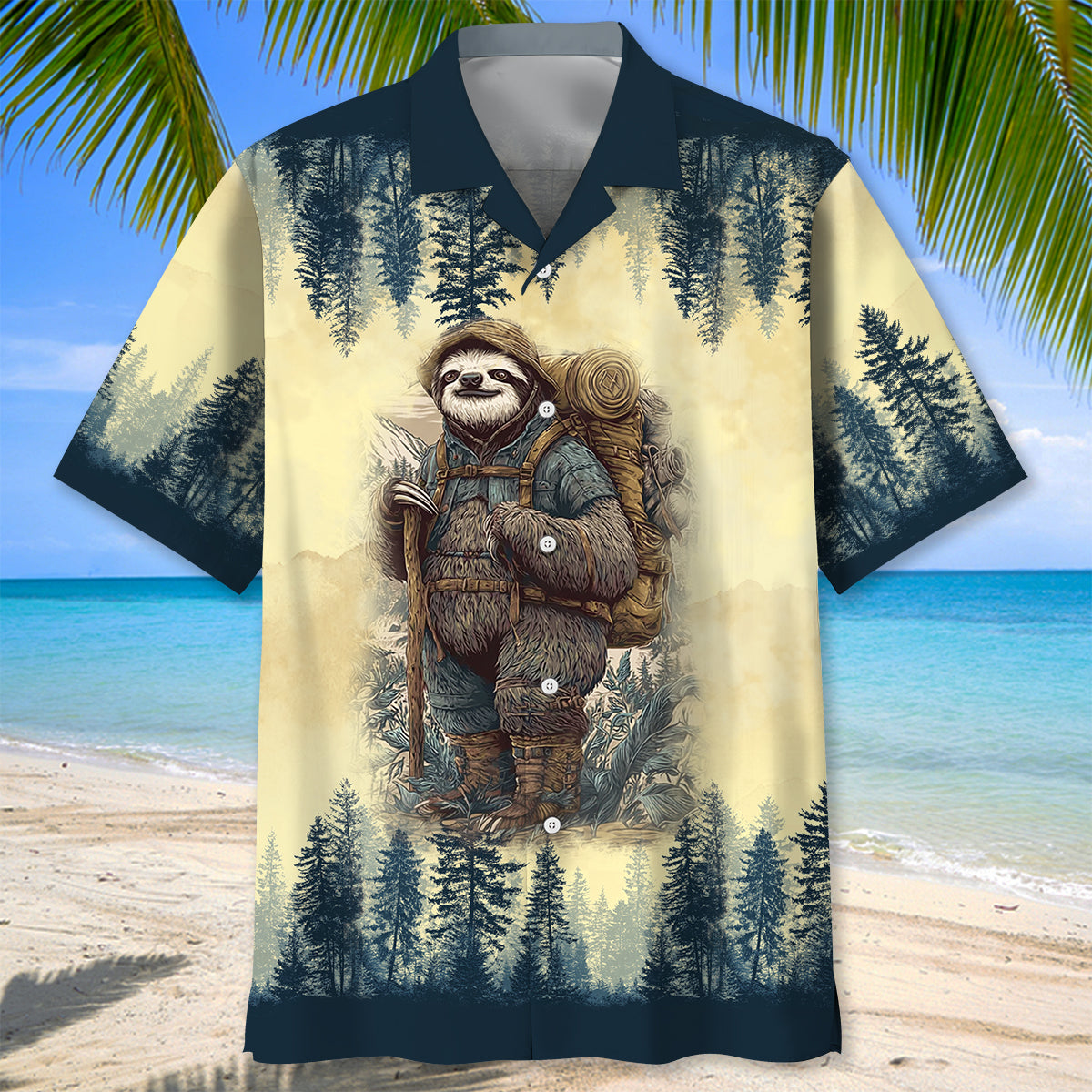 Sloth Camping Team Hawaiian Shirt