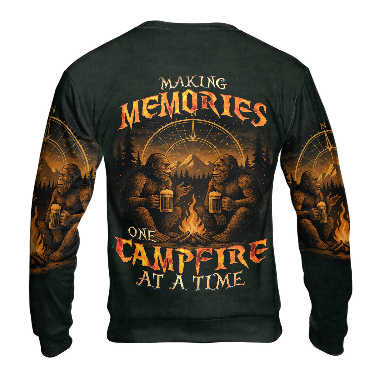 Bigfoot Making Memories One Campfire At A Time All Over Print Shirt