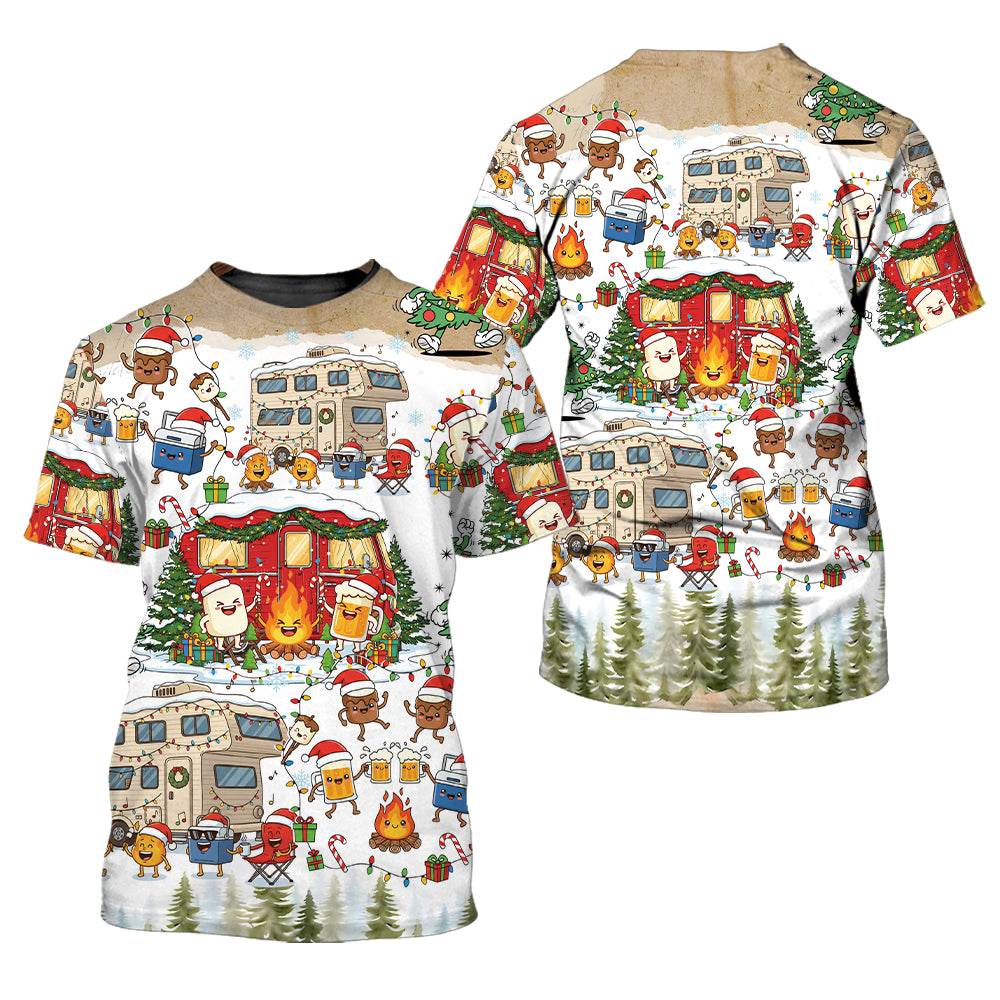Campsite Christmas Party All Over Print Shirt