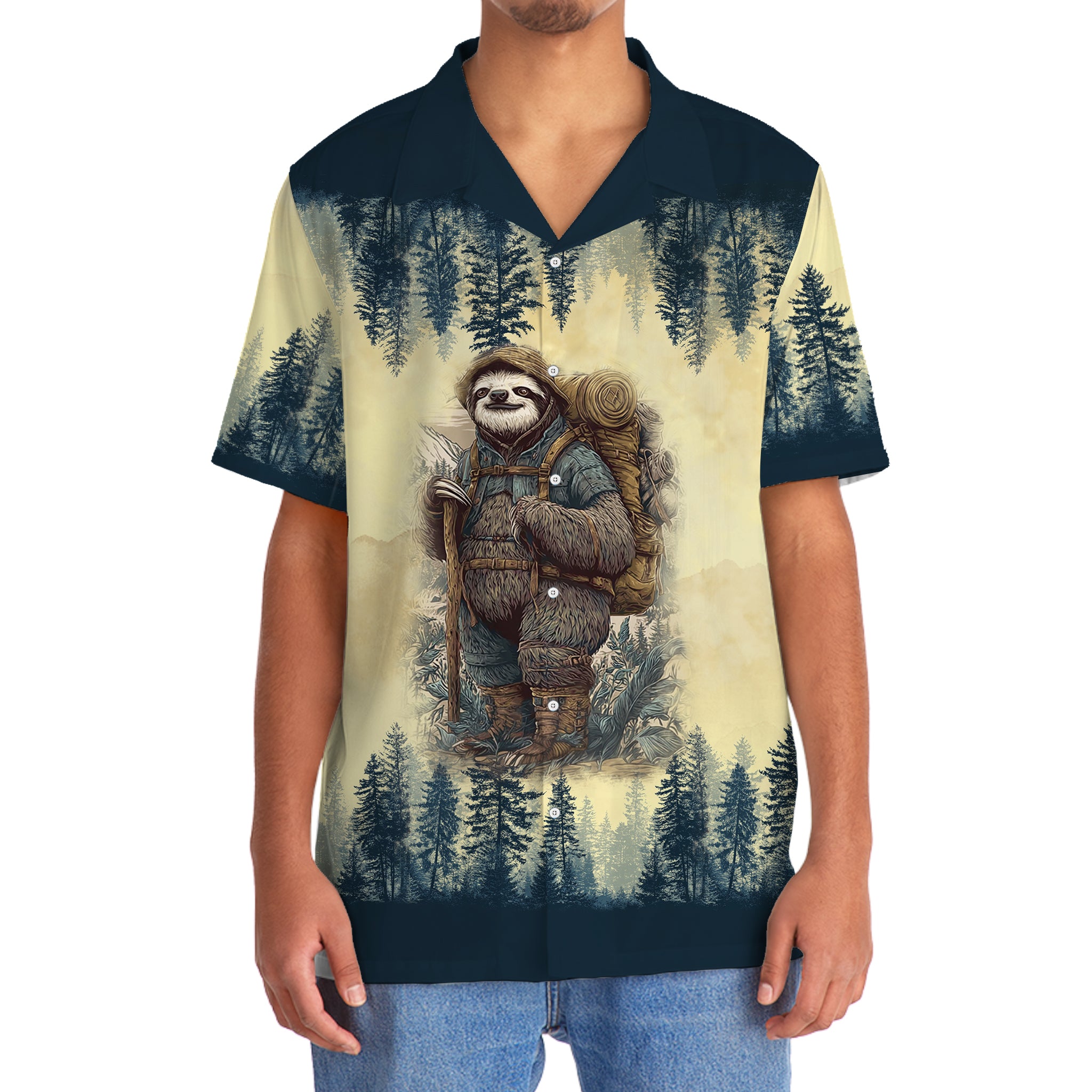Sloth Camping Team Hawaiian Shirt